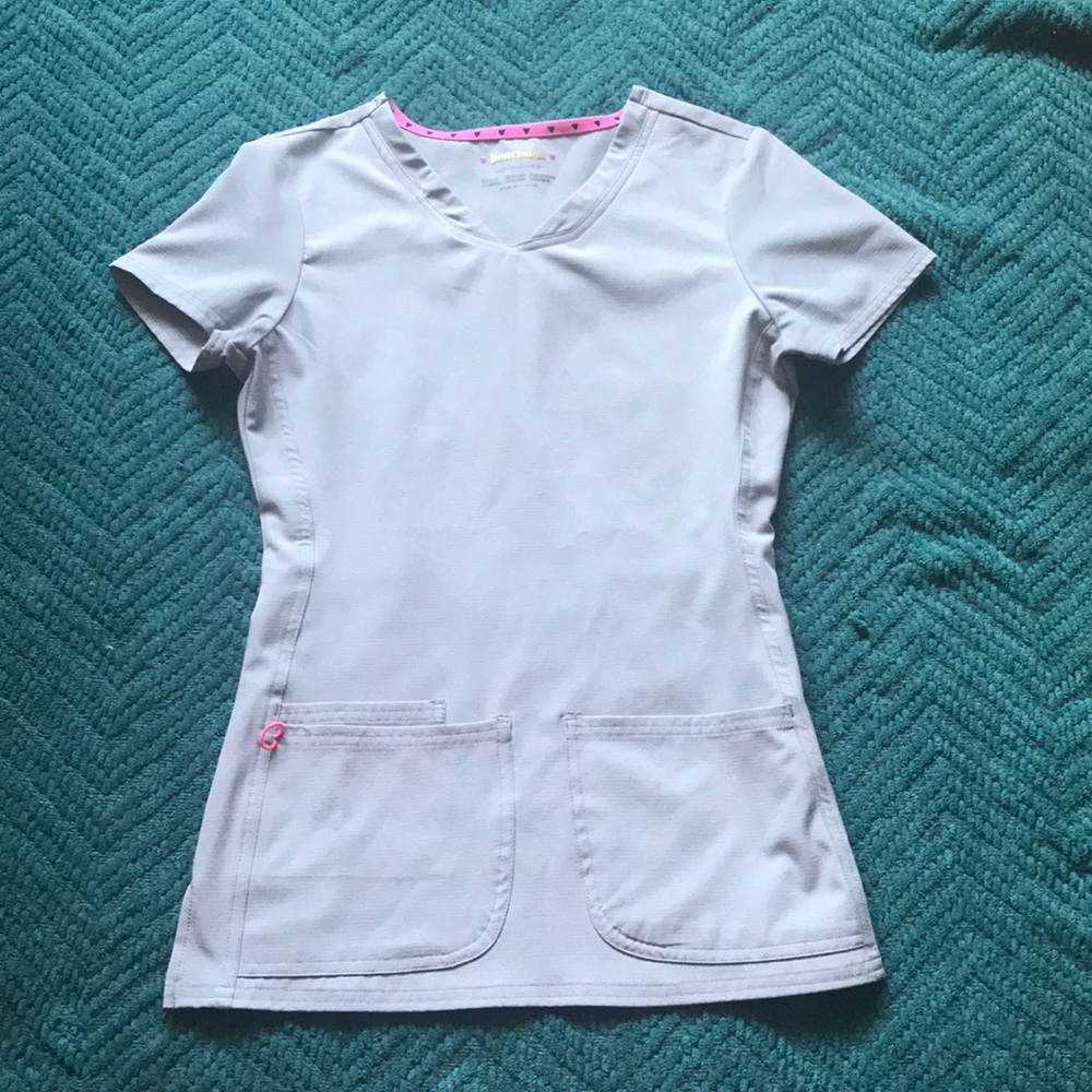 Heart and soul gray scrub top